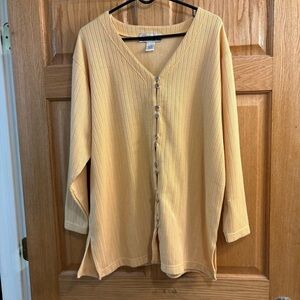 Vtg Diana Marco Double Button Up Yellow Cardigan Sweater Women’s 18 20